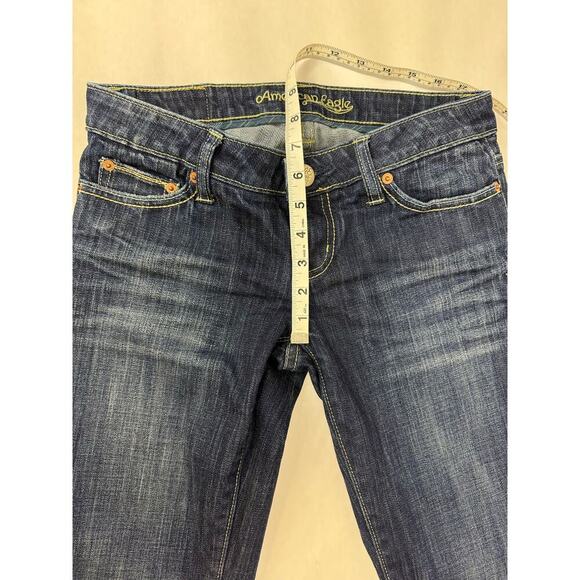 Vintage 90s Y2K low-rise American Eagle Jeans Straight Felled Seams Rare Size 2 - Picture 9 of 11